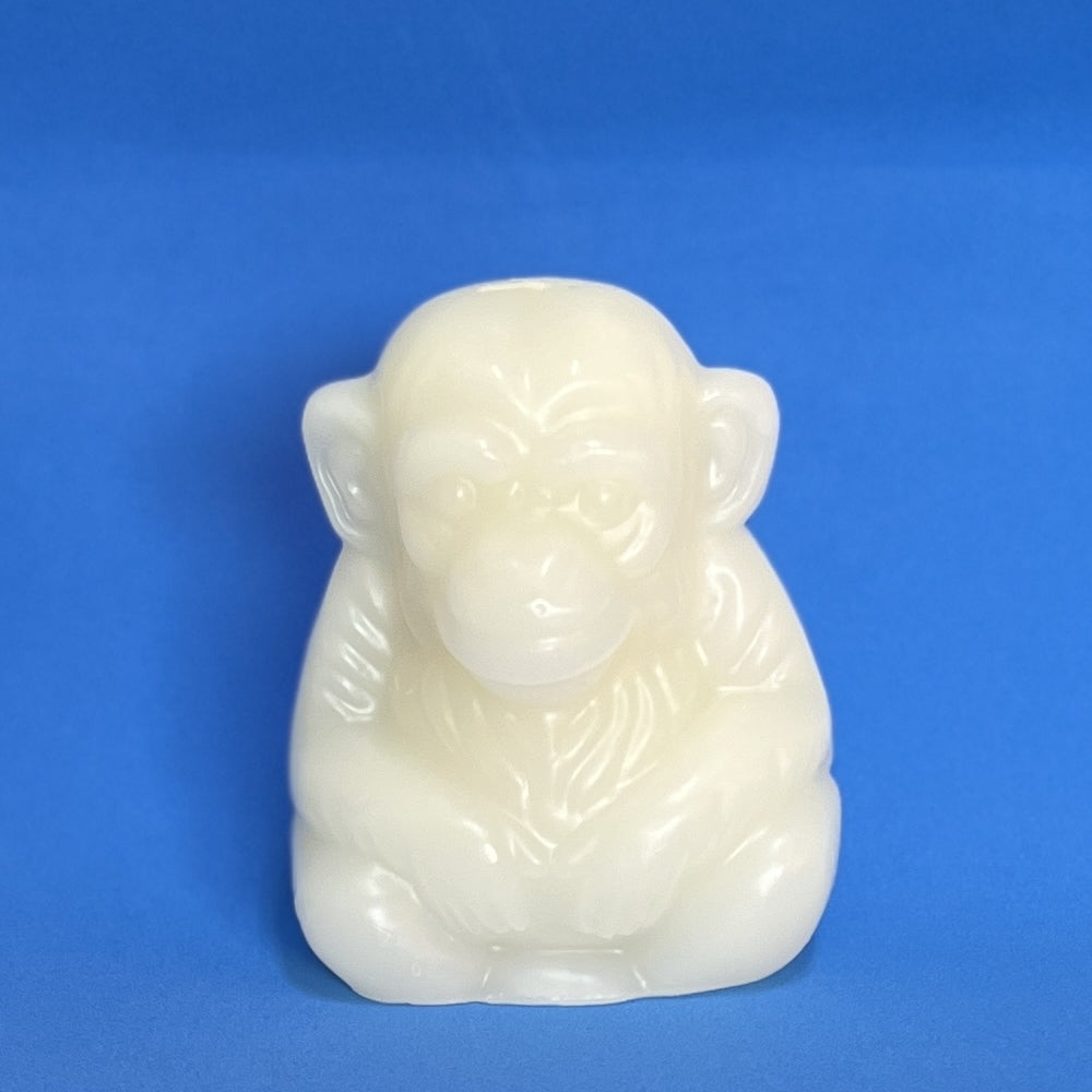 White Monkey Image candle