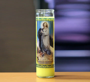Immaculate Conception Glass Candle
