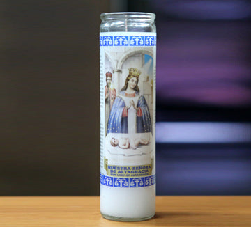Our Lady Altagracia Glass Candle