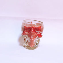 Load image into Gallery viewer, Red Skull glass candle
